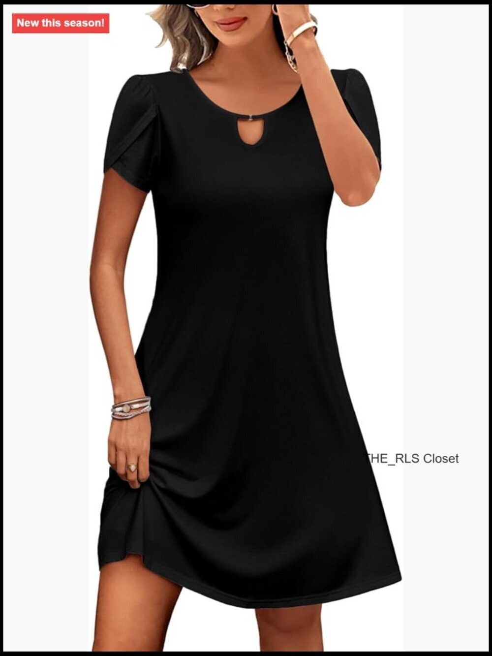 Polyester Spandex Casual A-Line Dress with Pockets Short Sleeve Mini Sundress